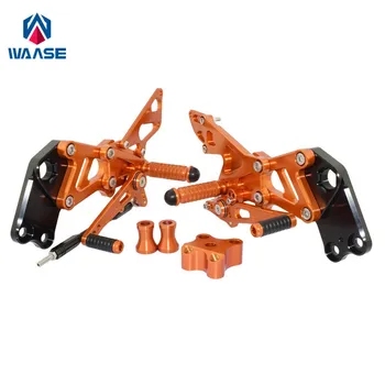 

waase Motorcycle Adjustable Rider Rear Sets Rearset Footrest Foot Rest Pegs For KTM RC125 RC200 RC390 2014 2015 2016 2017 2018