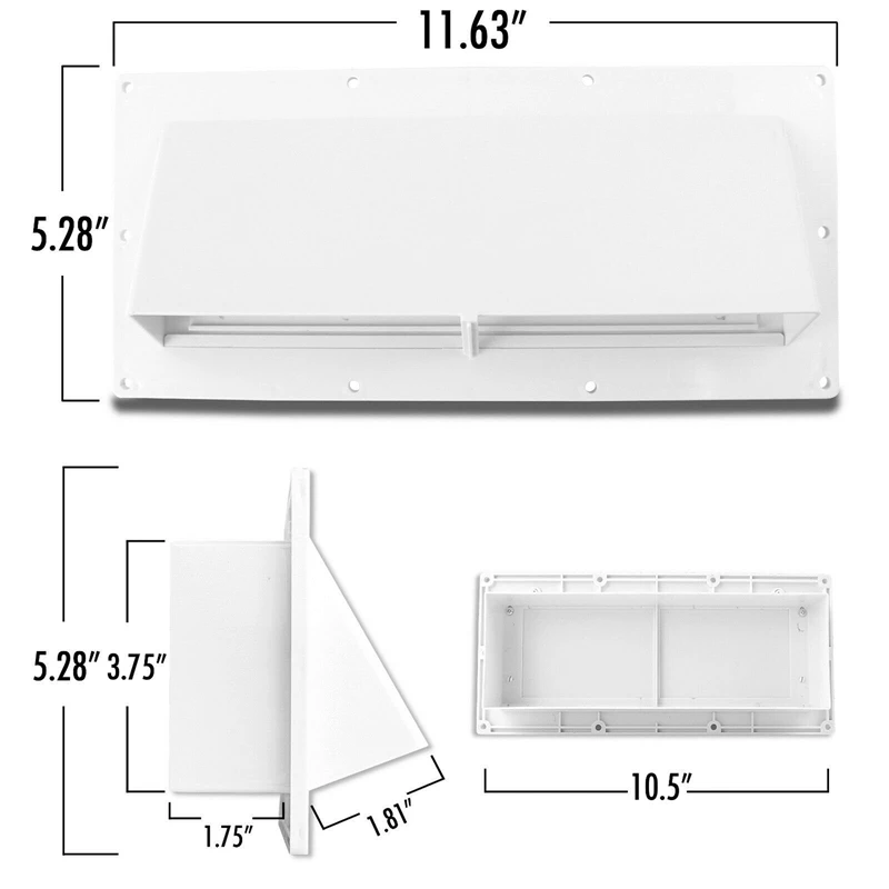 Наружный настенный вентиляционный клапан для Rv Range Hood Vent белый-с хлопушкой мобильный домашний кемпер