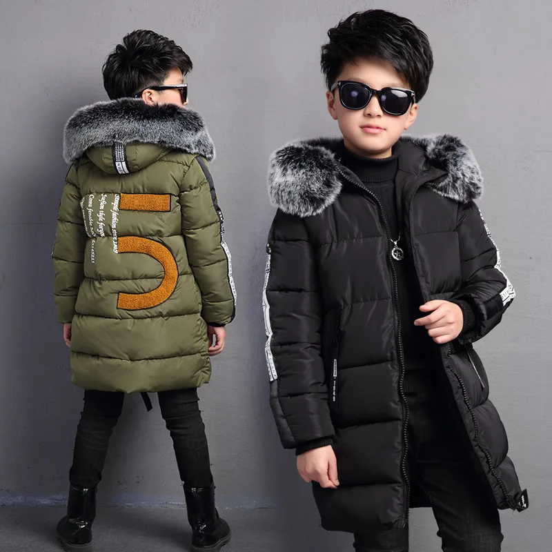 

Winter New Style BOY'S Large Fur Collar 5 Word Hand Cotton of Top Grade Cotton-padded Clothes Star Time Brand Childrenswear a Ge