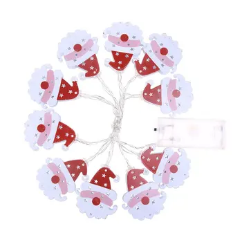 

Stainless Steel Plastic Led Light Wrought Iron Hollow Metal Double-sided Santa Battery Box Holiday Christmas Light String