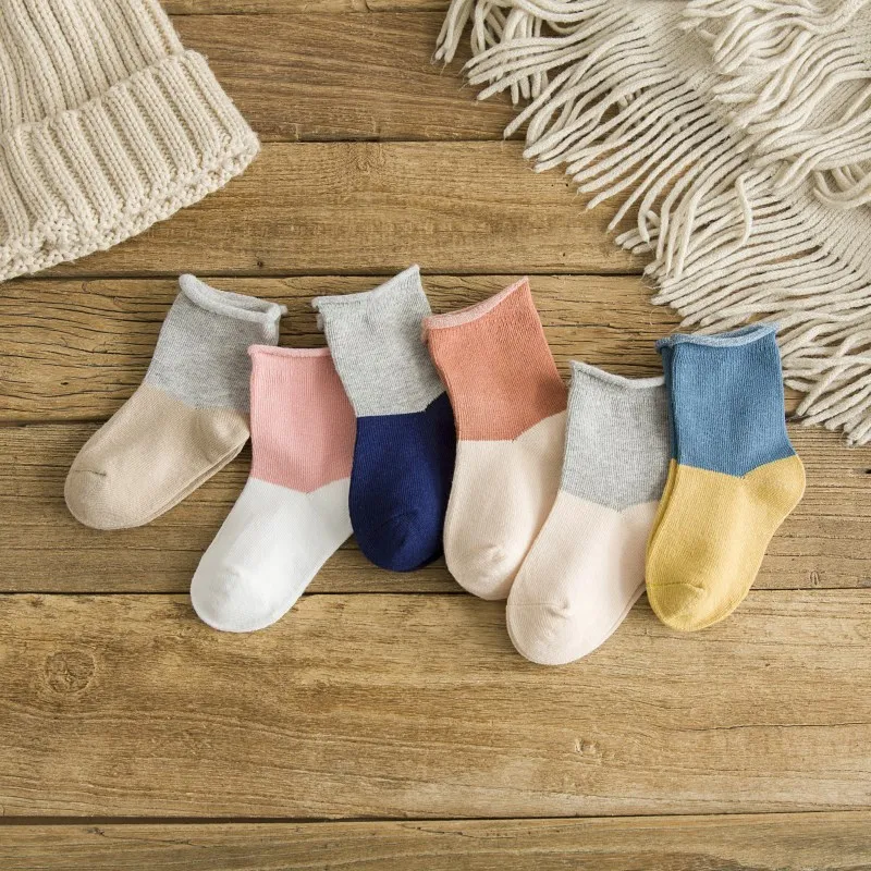 

Newborns Baby 100% Cotton Socks Not Feel Tight with Feet Crimping Floor Socks Cute Autumn And Winter CHILDREN'S Socks Warm Anti-