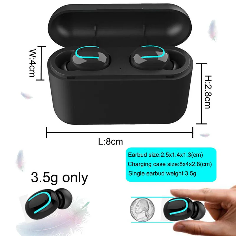 TWS Wireless Headphones Q32 Bluetooth V5 0 Earphone IPX5 waterproof Handsfree twin Earbuds For iphone 5 6 7 8 X Plus XS MAX PRO