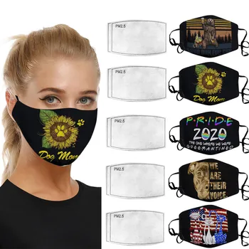 

Face Mask Fashion 5PCS Adult Printed Windproof Foggy Haze PM2.5 Mask With 10PCSFilters mondmasker wasbaar