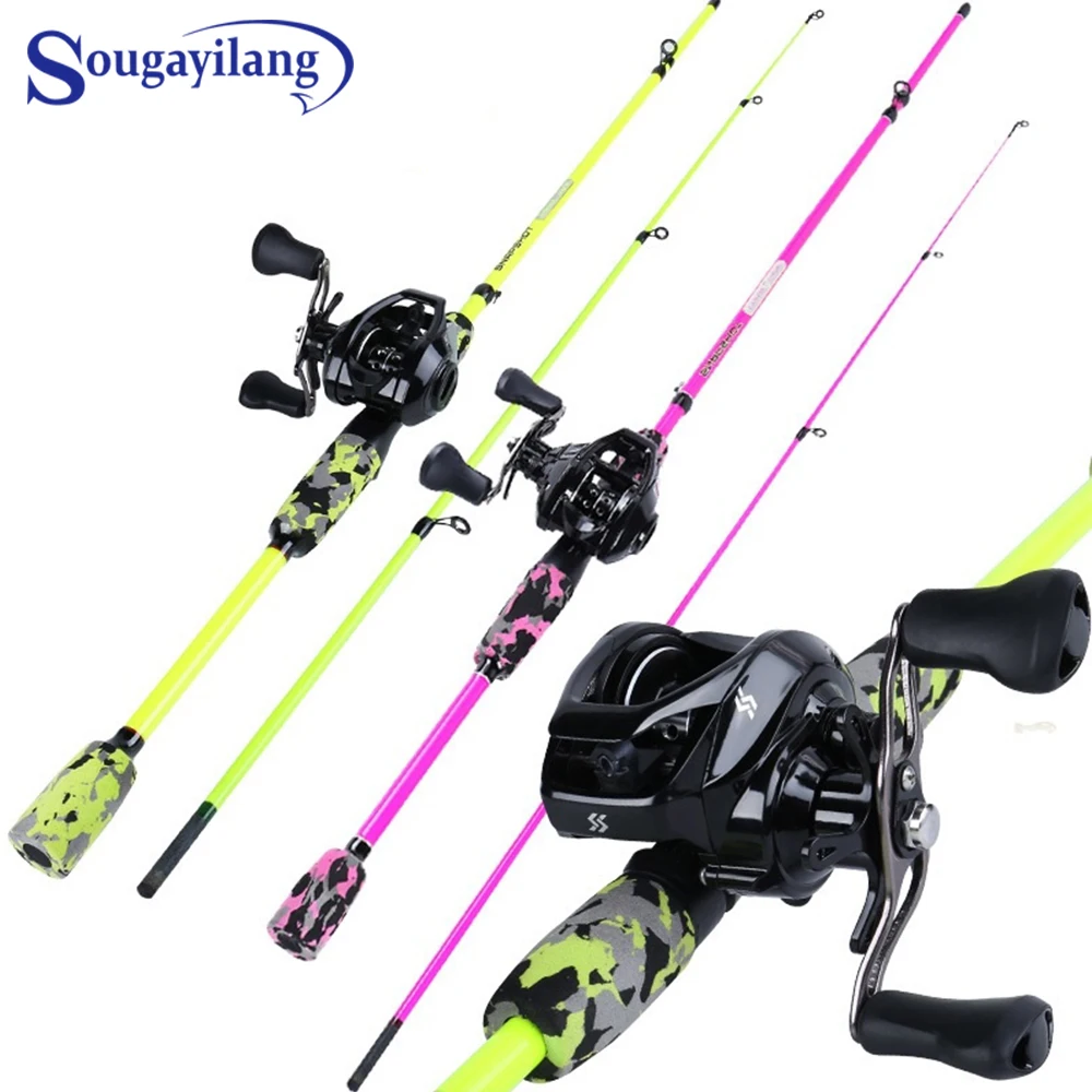 

Sougayilang 1.85m Fishing Rod Set Baitcasting and 12+1BB Reel for Outdoor Bass