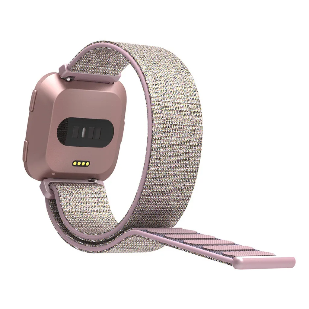 Тканые нейлоновые часы, спортивный ремешок для Fitbit Versa 2, сменный дышащий браслет с петлей на запястье, ремешок для часов