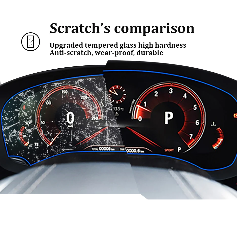 4 For BMW Series 5 G30 G31 2020 cockpit digital screen protector car LCD instrument panel screen tempered glass dashboard film cover dash board panel film interior mouldings trim decoration anti scratch