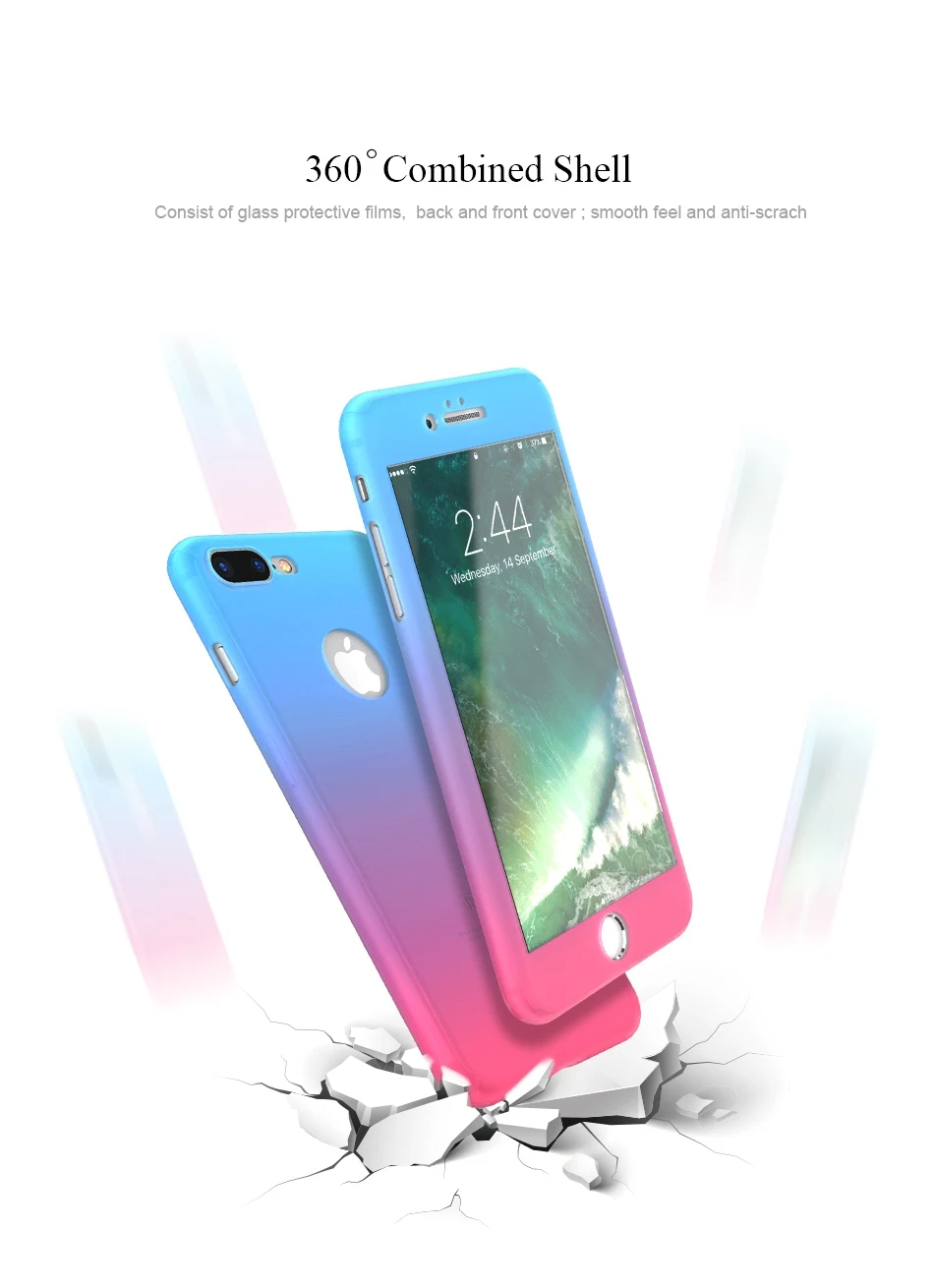 360 полная защита чехол для телефона для iPhone 6 6s 7 8 Plus закаленное стекло чехол для iPhone 11 Pro XS Max X XR противоударный чехол