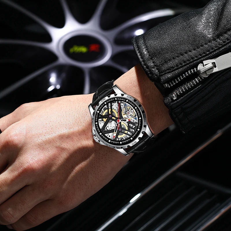 AILANG genuine new watch men's automatic mechanical watch hollow through the bottom movement waterproof trendy men's watch