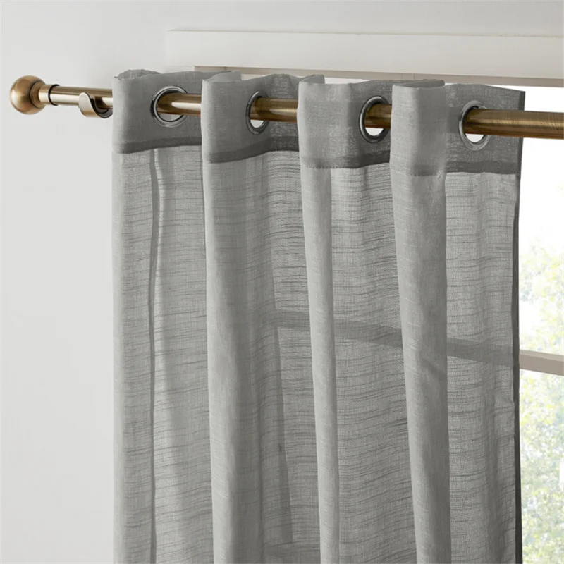 300cm Height Modern Curtains for Living Room Sheer Curtain Grommet Top Translucidus Tulle for Kitchen