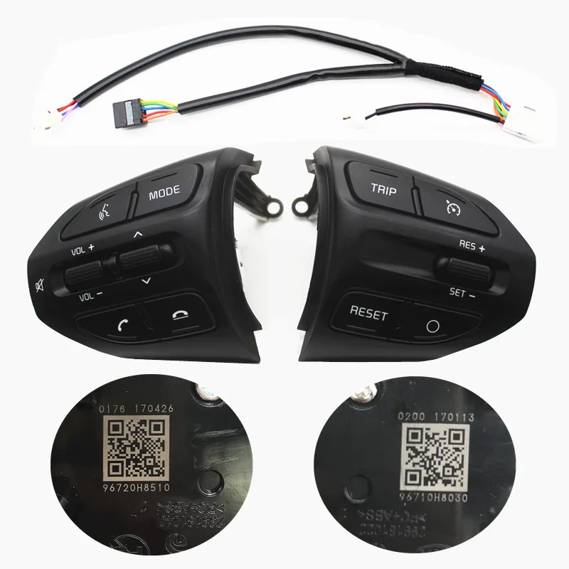 Original Button set PUFEITE Рулевое колесо Кнопка для KIA K2 Рио Рио X LINE пуговицы Bluetooth телефон круиз Управление с переключателем громкости - Цвет: Original Button set