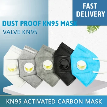 

10/20/50pieces of KN95 face mask antivirus 5 layer filter dust port PM2.5 mascarillas fpp2 protection health mask fast delivery