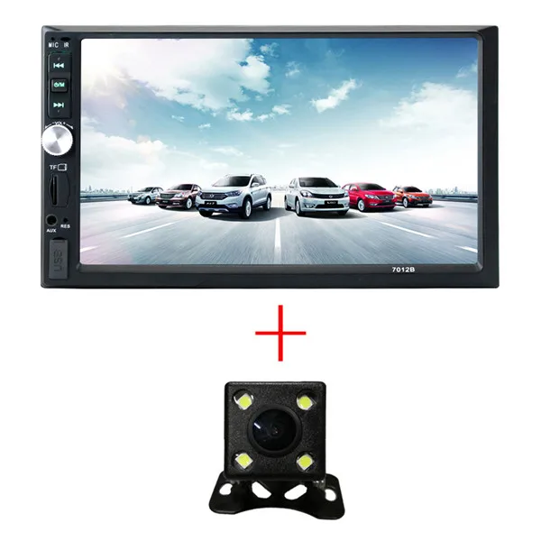 2 din автомагнитола coche recorder Bluetooth 2din 12 В плеер " HD сенсорный экран MP3 MP5 Авто аудио стерео TF USB FM Авторадио 7012b - Цвет: with camera 4 led