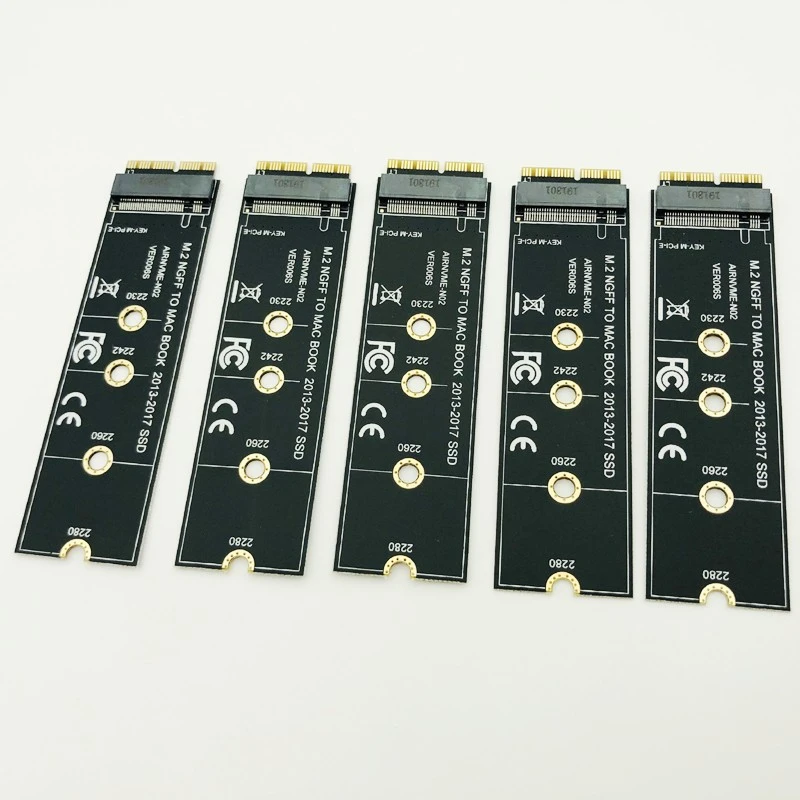 5pcs Nvme M2 Ssd Adapter Convert Card For Macbook Air Pro Retina 13 17 Nvme Ahci Ssd Upgrade Kit For A1465 A1466 A1398 A1502 Memory Card Adapters Aliexpress