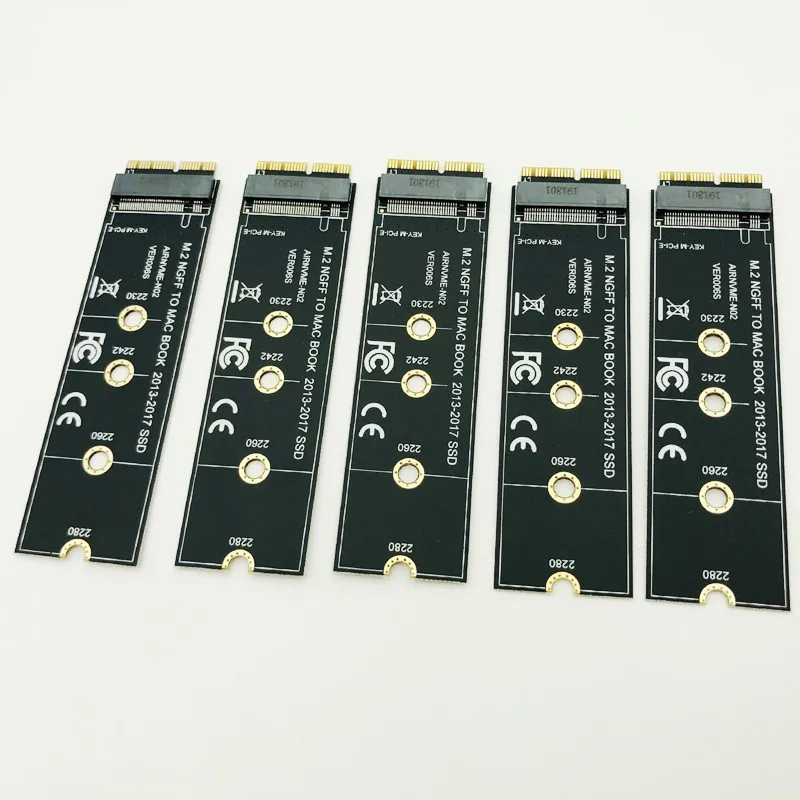 Переходник NVME M2 для MacBook Air Pro Retina 2013 2017 NVME/AHCI 5 шт. обновленный комплект SSD A1465 A1466 A1398