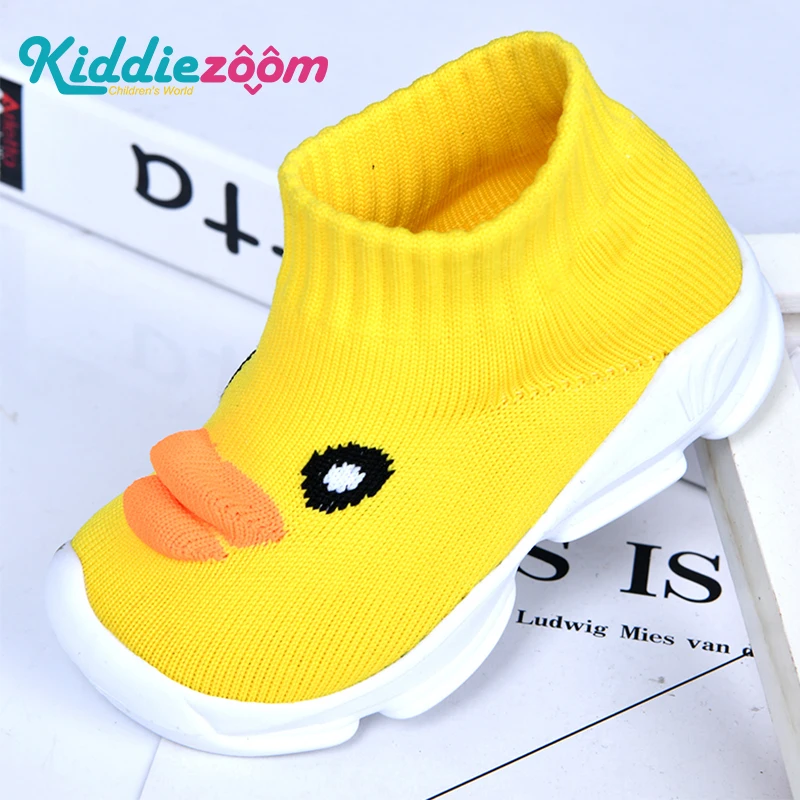 

Kids Casual Shoes 2019 Baby Boy Girl Flying Woven Mesh Duck Cartoon Breathable Soft Soled Kids Shoes For 1T-3T