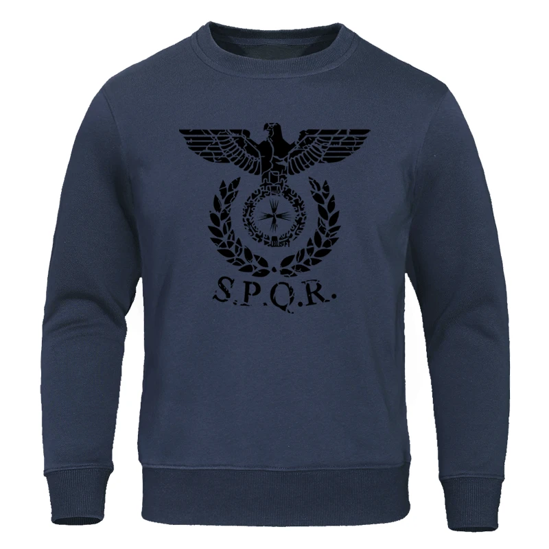 SPQR Римский Сенат Военная фракция толстовки весна осень модные мужские худи новые толстовки с орлом повседневные пальто Топы - Цвет: dark blue 1