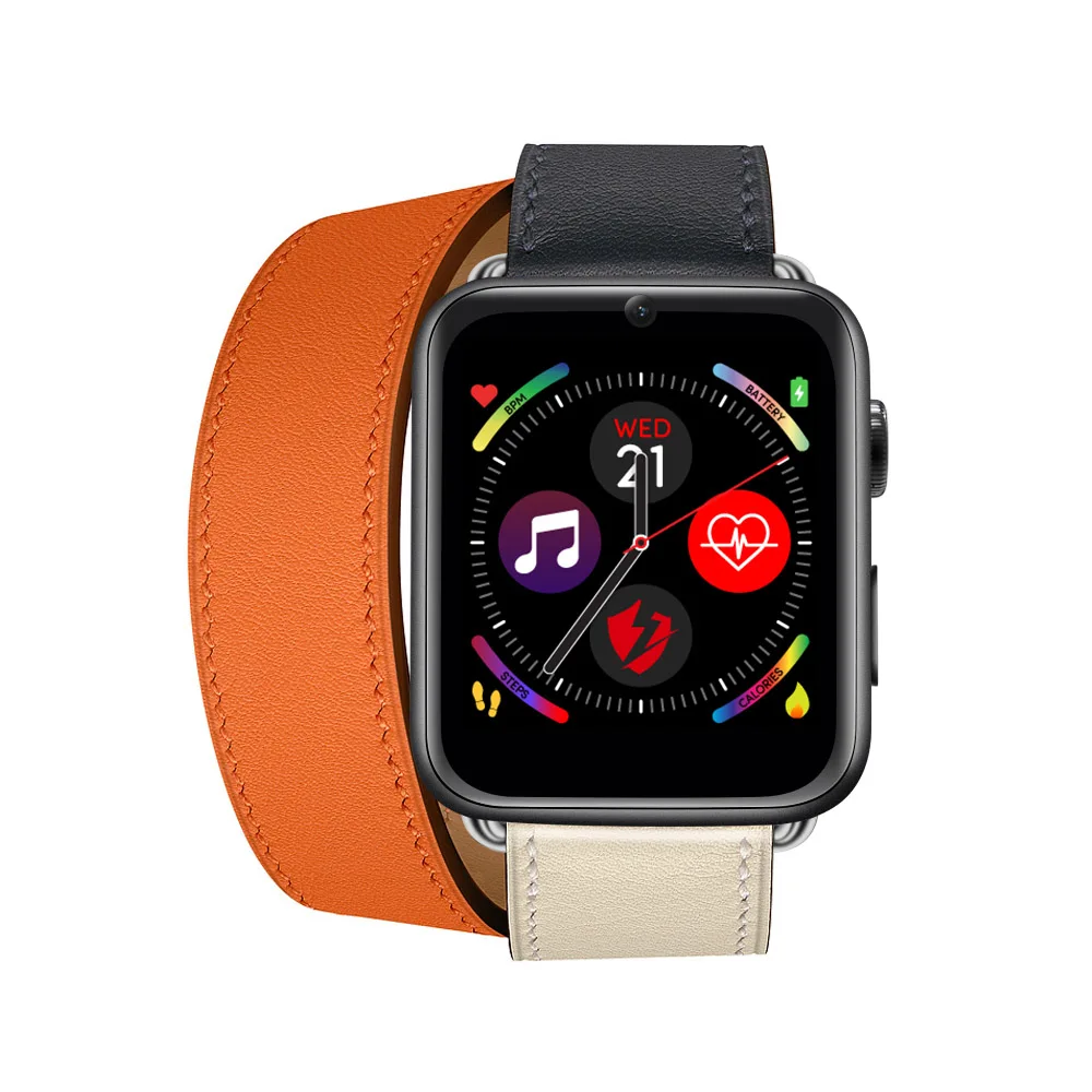 Black TwoLong Strap LEMFO LEM10 4G Смарт-часы Android 7,1 1,82 дюймов 360*320 экран 3 ГБ+ 32 ГБ gps Wi-Fi 700 мАч большая батарея умные часы - Цвет: Black TwoLong Strap