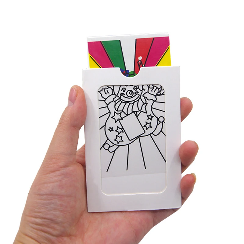 Mini-Size-Changing-Clown-Color-Card-Magic-Tricks-Toys-for-Children-Close-up-Stage-Magic-Props