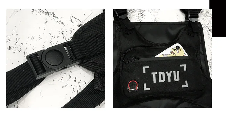 Функциональные тактические нагрудные сумки для мобильного телефона Мужские поясные сумки повседневные нагрудные сумки для мужчин Светоотражающие поясные сумки хип-хоп Уличная
