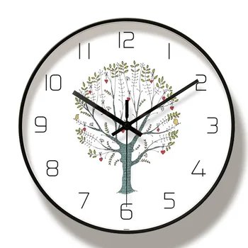 

Creative Wall Clock Wooden Home Decoration Wall Clock Modern Fashion Silent Metal Round Clock best selling 2019 products 50A028