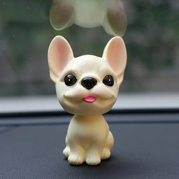 

Shake Head Toy Dolls Cute Automobiles Interior Dashboard Nodding Dog Figure Ornaments Car Ornament PVC French Bulldog Decoration