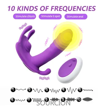 Wear Dildo Butterfly Vibrator Sex Toys for Couple Orgasm Masturbator Wireless Remote Control Dildo Vibrators for Women Panties