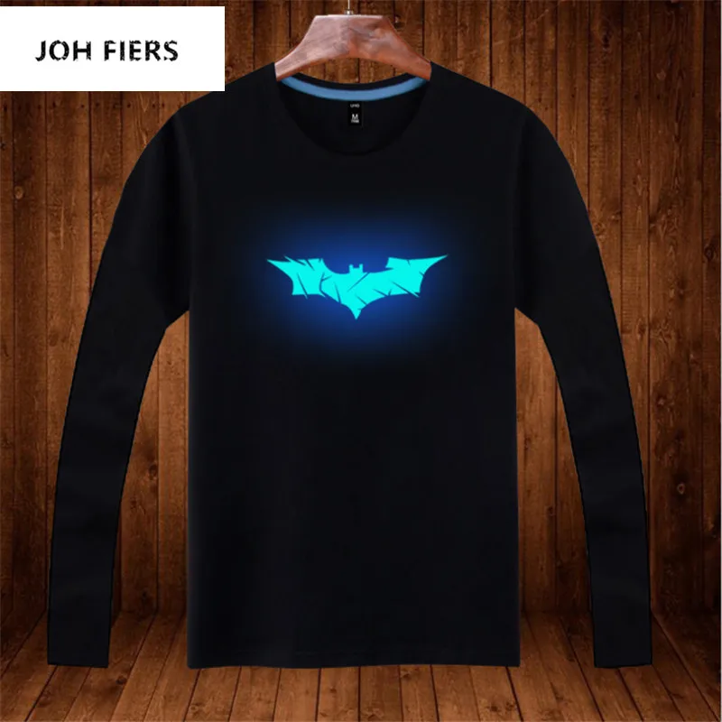 

Batman Costume Spring Top Glow in Dark Batman T Shirt Streetwear Geek Mens Clothing Neon Clothes Cartoon Shirt Tee Shirt Homme