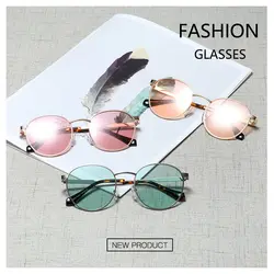 QPeClou, металлические круглые солнцезащитные очки, женские, Ретро стиль, солнцезащитные очки для мужчин, цветные, мужские солнцезащитные