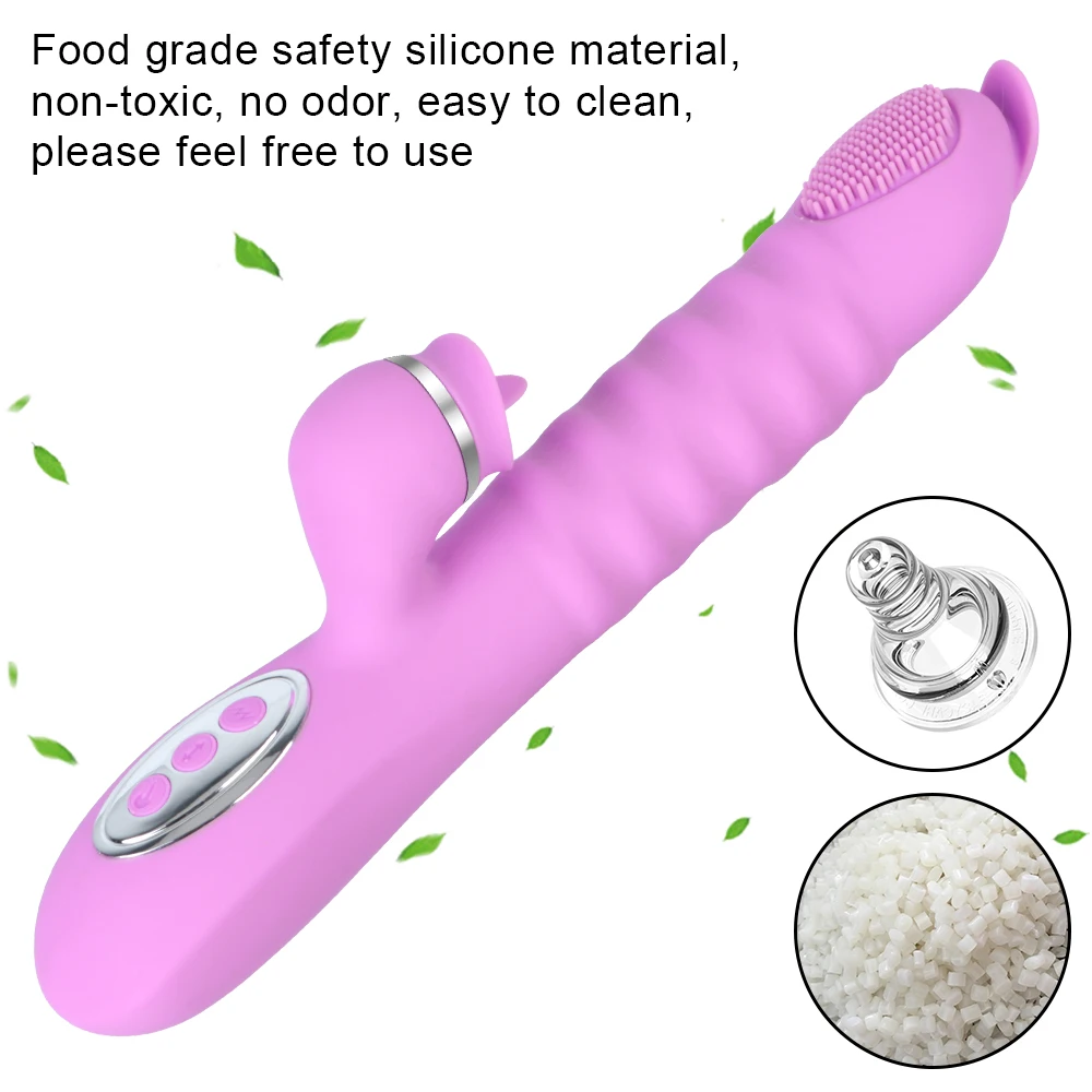 Vibrator Realistische Dildos G Spot Stimulator Heizung Stoßen Teleskop Kaninchen Vibrator Erwachsene Spielzeug für Wom_voghion.com