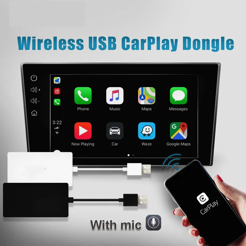 

Android Navigation wireless Apple Carplay Adapter Module Mirror Link IPhone Android Auto Car Tv Tuner Phone USB Connection Map