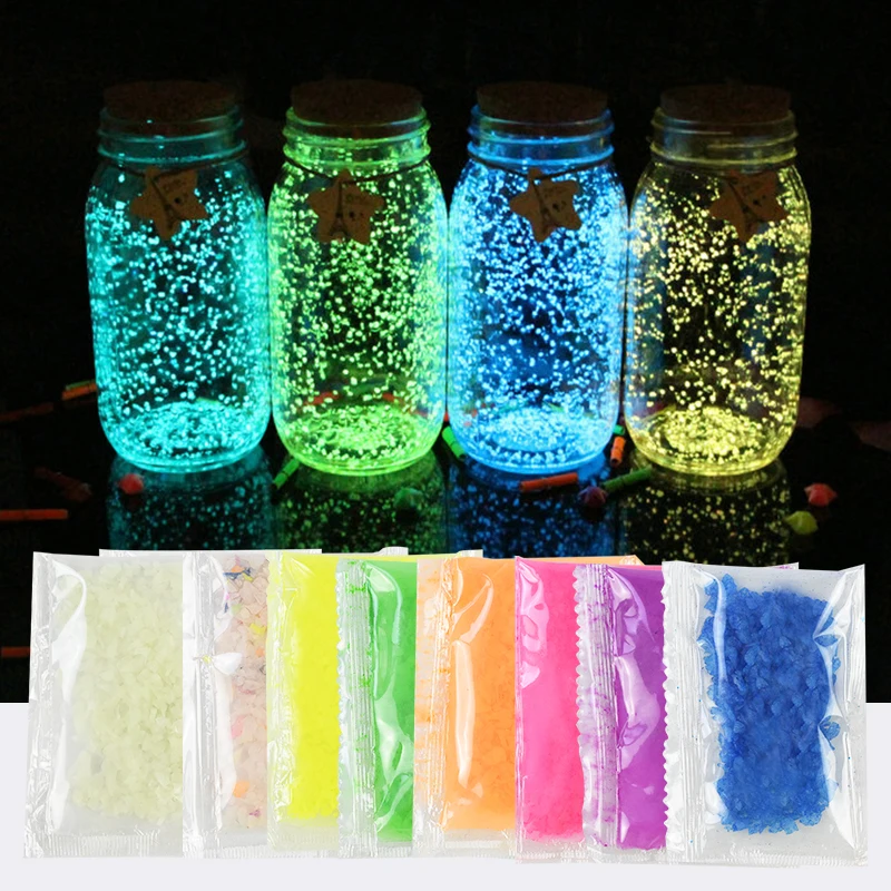 

30g Glow in Dark Luminous Sand Stones Garden Park Road Pebbles Sand Aquariums Fish Tank Ornament DIY Carft Gift Party Decoration