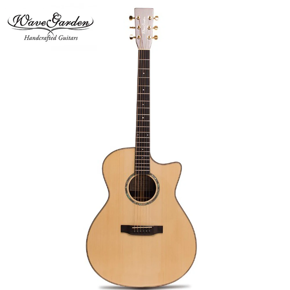 Professional Acoustic guitar All Solid Wood European Spruce top musical Stringed instruments steel string 41 inch guitarra china