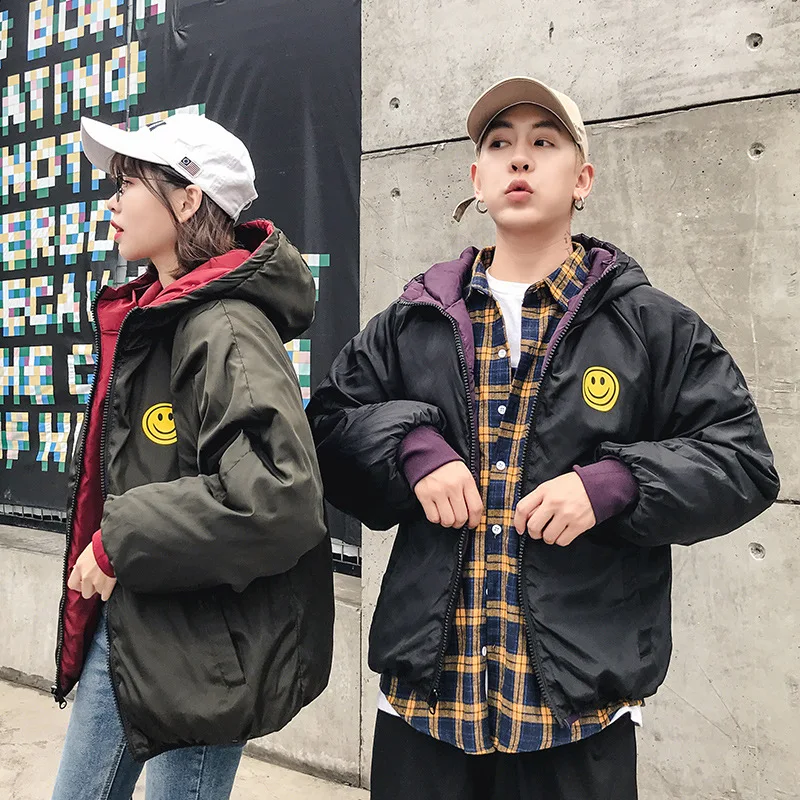 

2018 Winter Korean-style New Style Men And Women-Cotton-padded Clothes Short Slim Fit Coat Cotton-padded Jacket COUPLE'S zobo fa