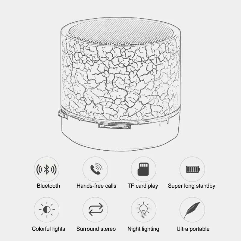 Модный Bluetooth динамик мини беспроводной громкий динамик светодиодный сабвуфер Bluetooth динамик s MP3 стерео аудио музыкальный плеер