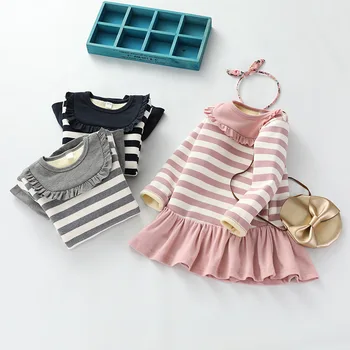 

New Girls warm Dress Cute autumn winter New Baby Knitted Clothes Infant Toddler Tops Shirts for girl wool Christmas Dresses2019B