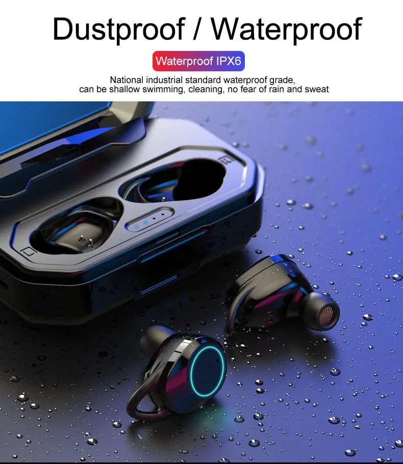 X6 TWS Wireless Earphone HD Surround Sound Waterproof Bluetooth Earphones for Swimming Headsets Noise Reduction Handsfree Earbud