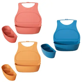 

Free Shipping Waterproof Baby Bib Detachable Silicone Feeding Food Catcher Saliva Towel Children Pick Rice Pocket Bag