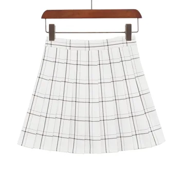 

2020 Women Summer high waist pleated plaids skirt Female Anime Short Skirts plisowana spodnica saia curta jupe plissee femme