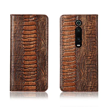

Genuine real leahther ostrich foot pattern phone bag for Xiaomi Redmi K20 Pro/Xiaomi Mi9T flip case card slot holder flip capa