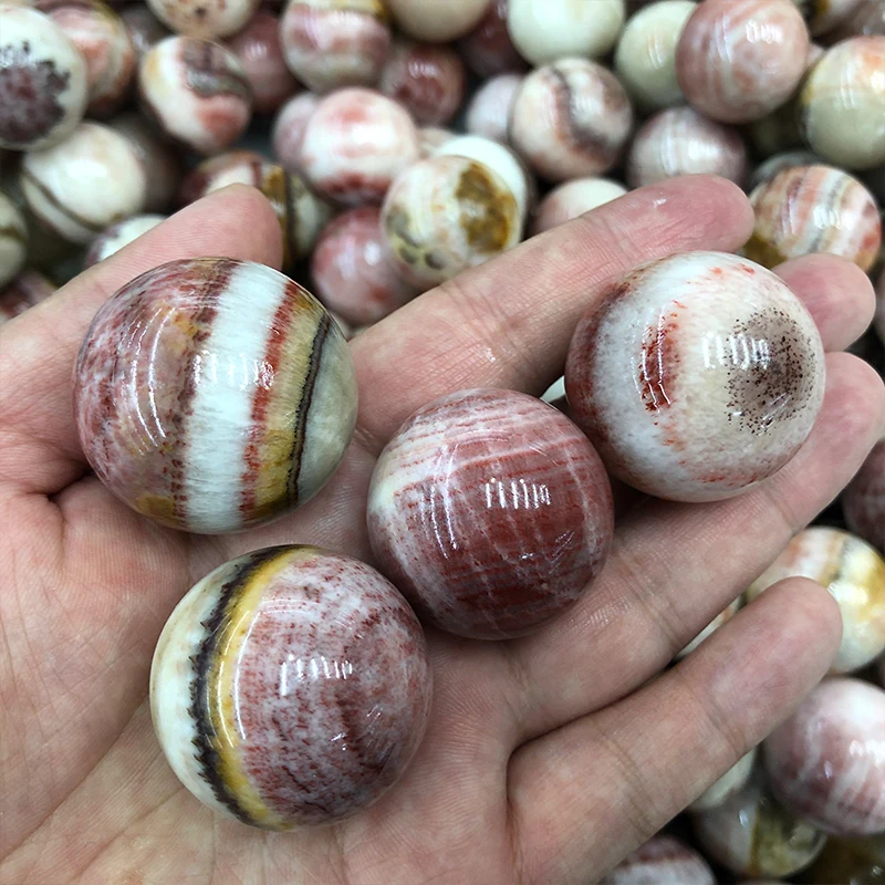 Rhodochrosite хрустальный шар из кварца натуральный маленький размер оптовая продажа 1