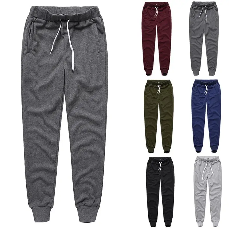 Модные осенние мужские спортивные штаны, повседневные теплые тренировочные брюки для мужчин, бодибилдинг, джоггеры, уличная одежда, однотонные мужские штаны