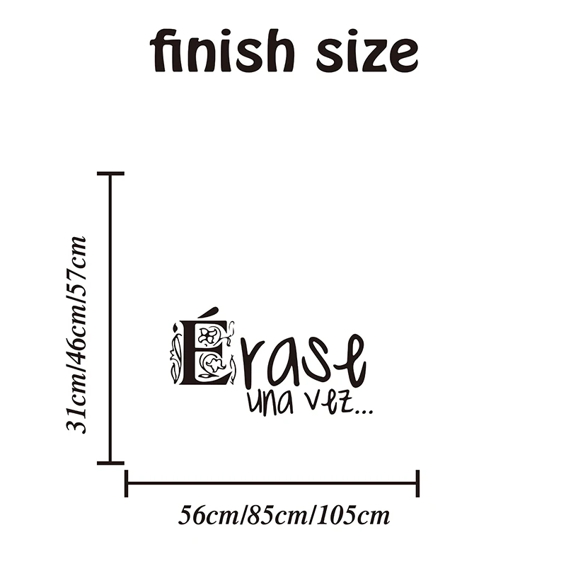 Cartoon Spanish Once upon a time Wall Sticker Kids Room Classroom Spanish Inspirational Quote Wall Decal Bedroom Vinyl Decor (1)