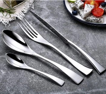 

Dinnerware Set 304 Stainless Steel Cutlery Rainbow Dinner Set Knife Fork Spoon Silverware Set Kitchen Tableware Set