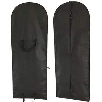 

Two use Thick Non-woven Material Large Size For Wedding Evening Dresses Dust Cover Protector Bag Dustproof Print Logo Zipper