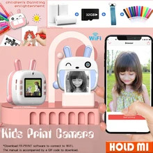 Portable Mini Wifi Children Camera Instant Print Camera For Kids 1080 HD Camera With Thermal Photo Paper Cartoon DIY Toys Gifts