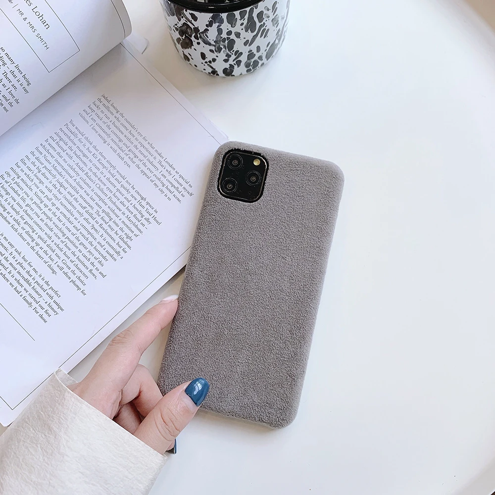 Модный теплый Гладкий замшевый Меховой чехол s для iphone 11 Pro Max чехол для телефона для iphone XR XS Max X 7 8 Plus задняя крышка чехол