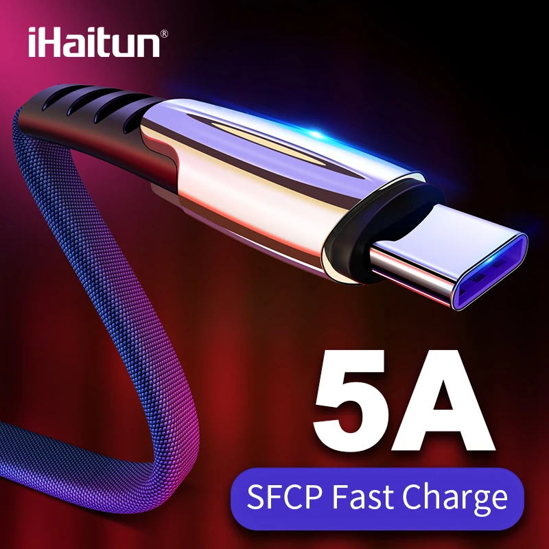 IHaitun 5A usb type C кабель для huawei P30 Pro P20 Lite Honor V30 10 9 3 1 шнур быстрой зарядки и передачи