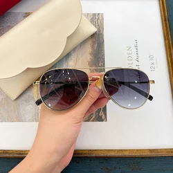 With Logo Luxury Brand Women's Fashion Sunglasses Classic Pilot Style Eyewear Female Men's Driving UV400 Design Sun Glasses