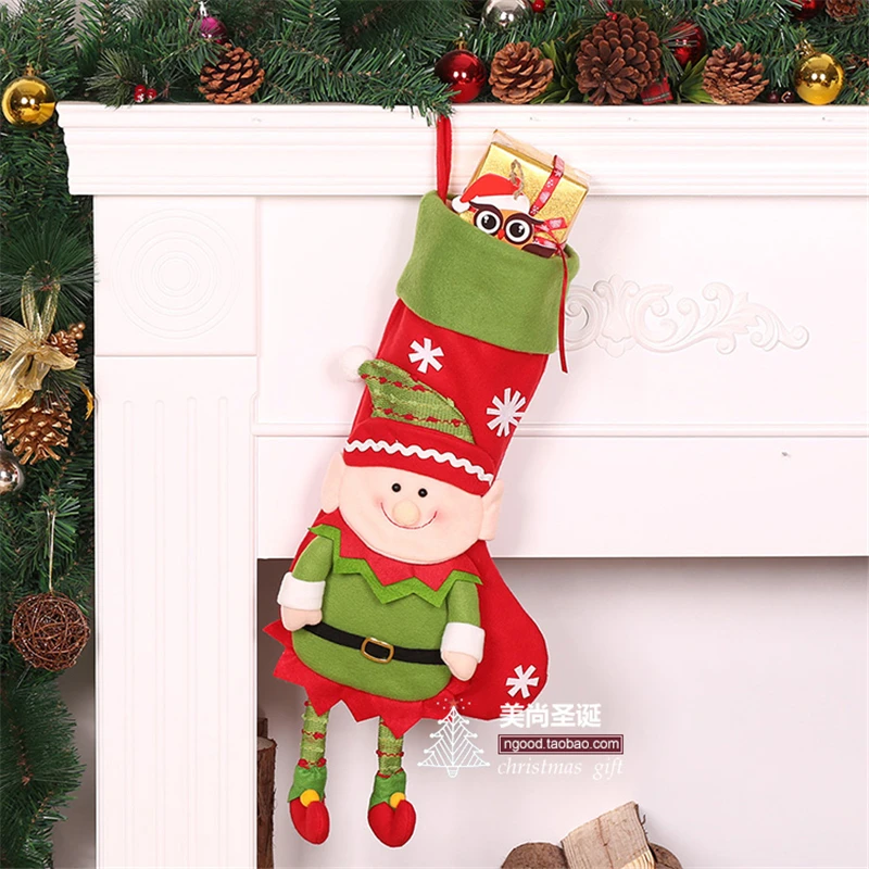 36 стилей Рождественский чулок Санта Клаус снеговик лося рождественские Чулочные носки подвесные рождественские украшения для дома