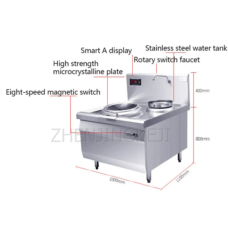 Induction Cooker 15kw High Power Canteen Concave Cooker Cooktop Fry Restaurant Commercial Electric Frying Stove Cooking Utensils 6
